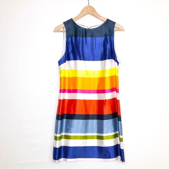 Alice and Olivia Colorful Striped Color blocked Sleeveless Dress - Picture 3 of 11